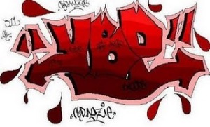 blood, graffiti alphabet
